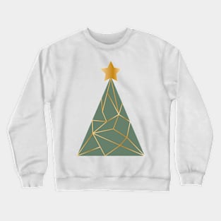 Low poly golden Xmas tree Crewneck Sweatshirt